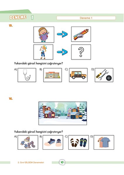 Tonguç Akademi 3. Sınıf Şampiyon Paketi 3. Sınıf Bilsem Deneme Sınavı