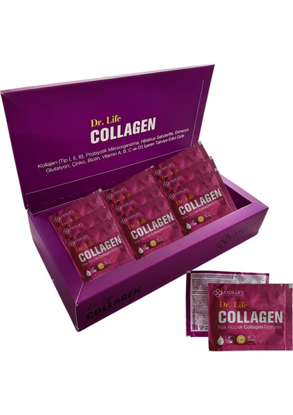 Ayoslife Dr. Life Collagen Kök Hücreli, Probiyotikli, Vitamin ve Mineral Complex