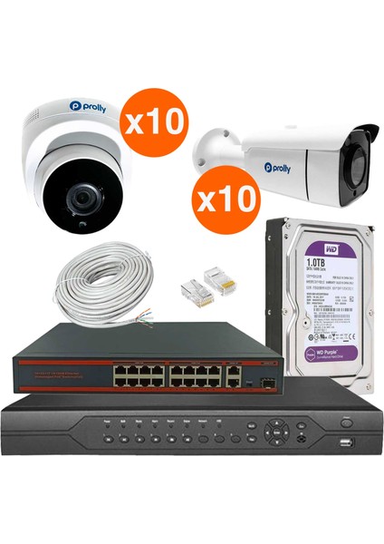 20 Kameralı Set Ip 3mp