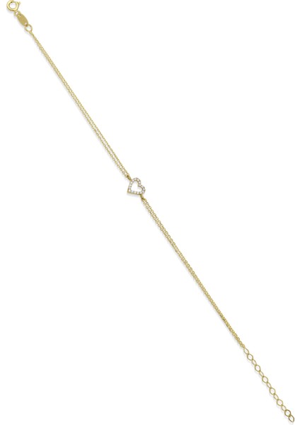 14 Ayar Altın Taşlı Kalpli Aşk Bileklik fiyatları