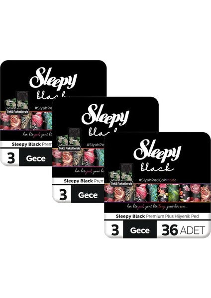 Black Premium Plus Hijyenik Ped Gece 108 Adet