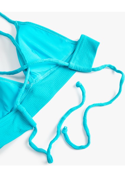 Bikini Üstü Bralet Çapraz Askılı Kaplı Dokulu