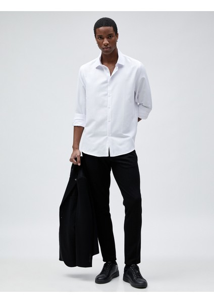 Spor Gömlek Slim Fit Klasik Yaka Uzun Kollu Non Iron fiyatları