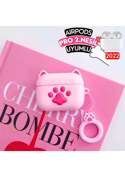 Airpods Pro 2. Nesil Uyumlu Pembe Pati Desenli Figürlü Sevimli Kulaklık Kılıfı