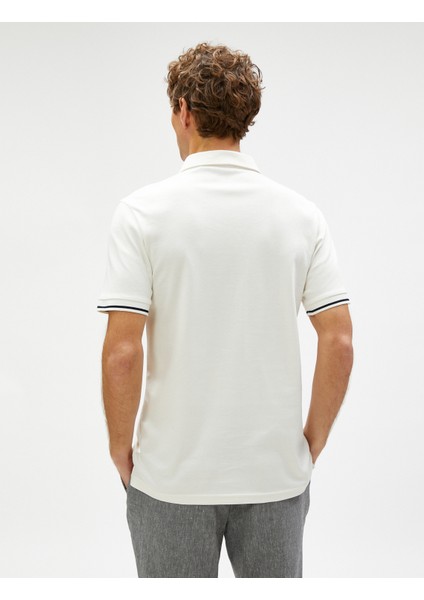 Basic Polo Tişört Düğmeli Dar Kesim Kısa Kollu Pamuklu fırsatları