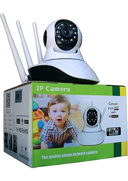 360&DEG; Wifi Ip Kamera Bebek Bakıcı Kamera