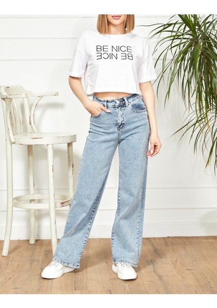 Baskılı Crop T-Shirt