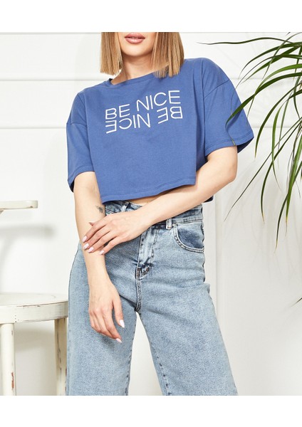 Baskılı Crop T-Shirt