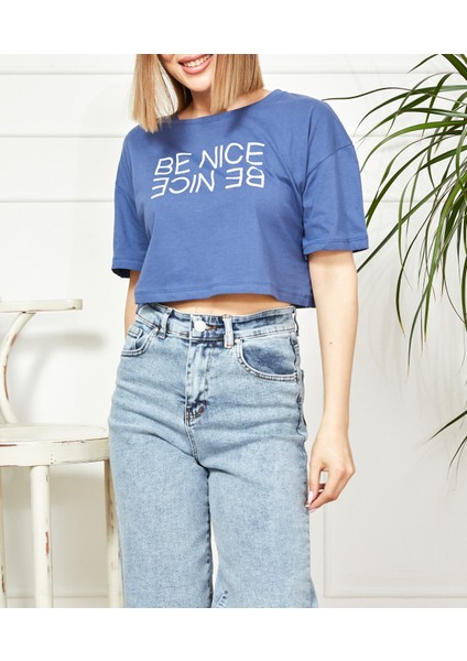 Baskılı Crop T-Shirt