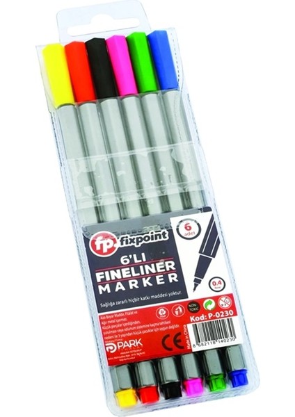 Fineliner 6lı Renkli Kalem