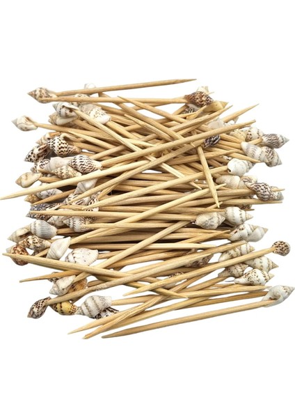 Bambu Deniz Kabuğu Kürdan 50 Adet 12 cm