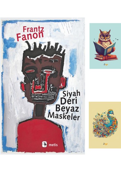 Siyah Deri Beyaz Maskeler Not Defterli Seti - Frantz Fanon