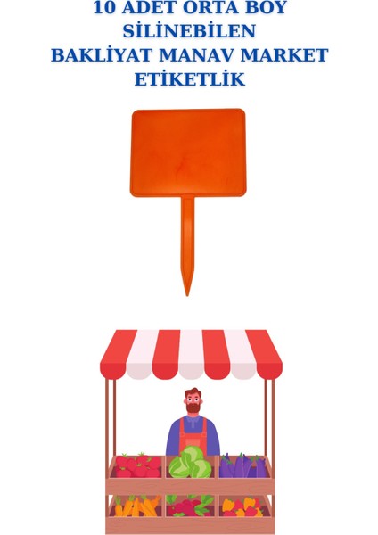 10 Adet Orta Boy Yaz Sil Sapla Bakliyat Etiketliği Manav Etiketliği Pazarcı Etiketi