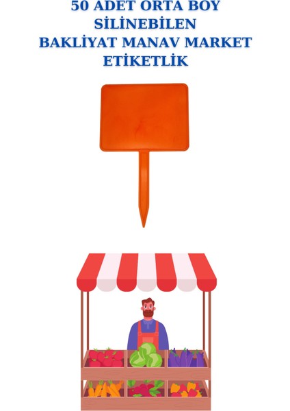 50 Adet Orta Boy Yaz Sil Sapla Bakliyat Etiketliği Manav Etiketliği Pazarcı Etiketi