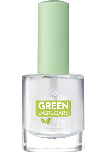 Golden Rose Green Last & Care Top Coat - Parlatıcı Vegan Oje - 8691190487768