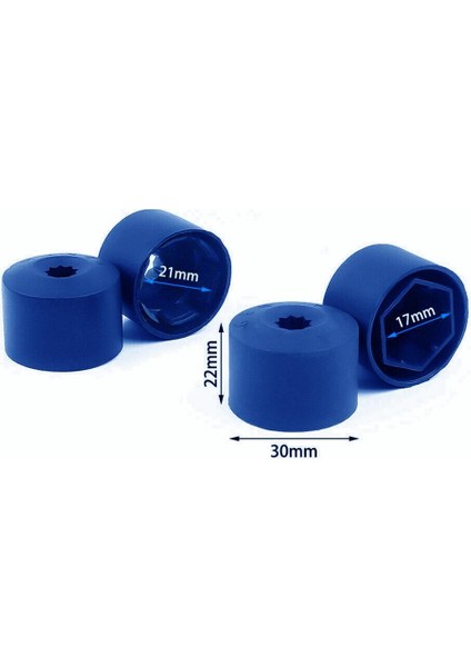 - Vw Bora Bijon Civata Kapağı Mavi Renk 20 Adetli Set 17MM 1K06011739B9