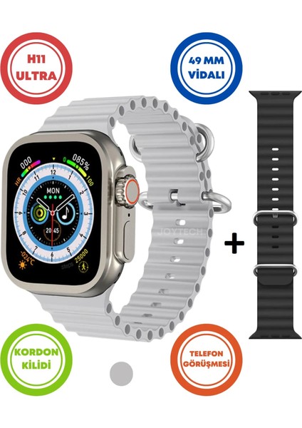 Watch H11+ Ultra Plus Vidalı Sürekli Açık (Kadran) Ekran Hd 49MM Akıllı Saat