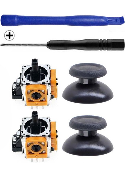 PS4 Analog Motor ve Topuz 2+2 Tornavida Ayırıcı Set Playstation 4 Kol Tamir Seti Yedek Parça