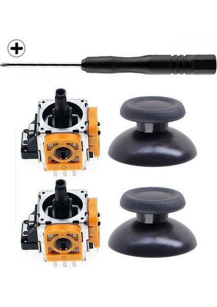 PS4 Analog Motor ve Topuz 2+2 Set PS4 Tornavida Playstation 4 Kol Tamir Seti Yedek Parça