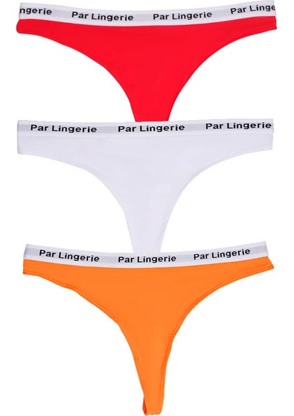 Kadın 3lü Strıng Tanga Kırmızı-Beyaz-Turuncu fiyatları