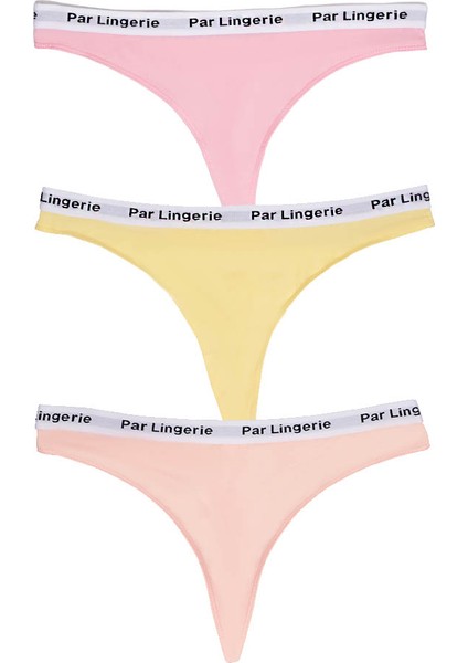 Kadın 3lü Strıng Tanga Pembe-Sarı-Somon fırsatları