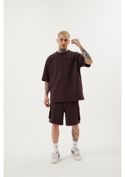 Oversize Kargo Cepli Basic Şort Kahve fırsatları