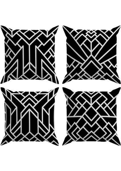 Geometric 4'lü Kırlent Kılıfı Ds24