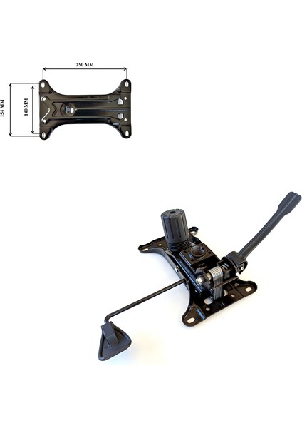 Ofis Koltuğu Için Çift Kol Metal Şase Tilt Mekanizma 15X25CM