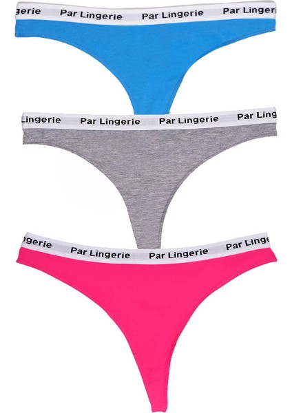 Kadın 3lü Strıng Tanga Mavi-Gri-Fuşya indirimleri