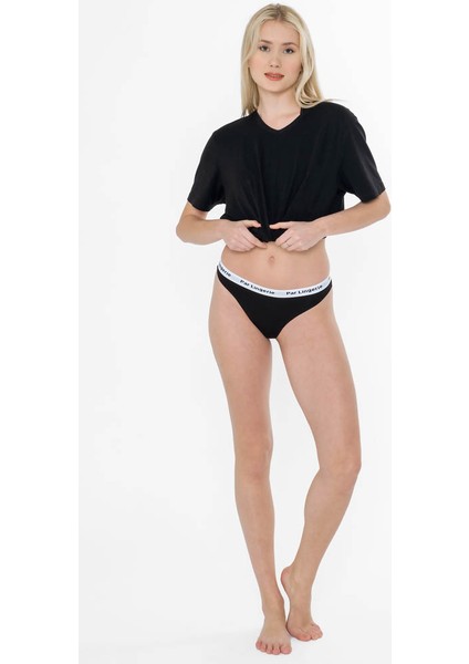 Kadın 3lü Strıng Tanga Siyah modelleri
