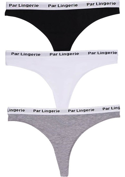 Kadın 3lü Strıng Tanga Siyah-Beyaz-Gri fiyatları