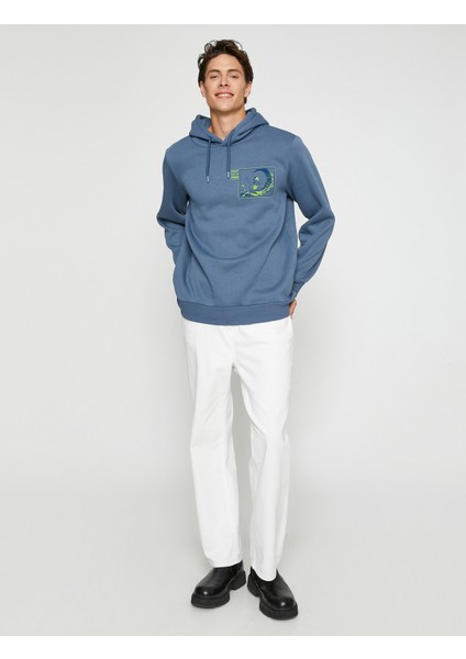 Baskılı Kapşonlu Sweatshirt