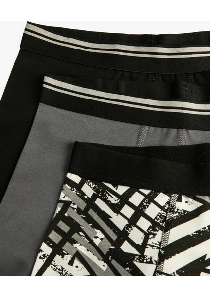 3'lü Boxer Seti Baskılı Beli Lastikli Pamuklu modelleri