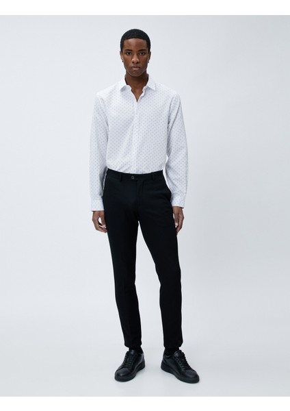 Spor Gömlek Geometrik Detaylı Klasik Yaka Slim Fit Non Iron fiyatları