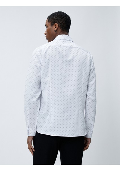 Spor Gömlek Geometrik Detaylı Klasik Yaka Slim Fit Non Iron fırsatları
