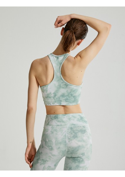 Batik Desenli Yoga Sütyeni Halter Yaka