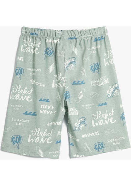 Şort Beli Bağlamalı Baskılı Pamuklu fiyatları