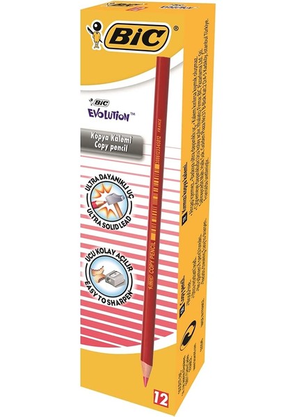 Evolution Kırmızı Kopya Kalemi 12'li Kutu