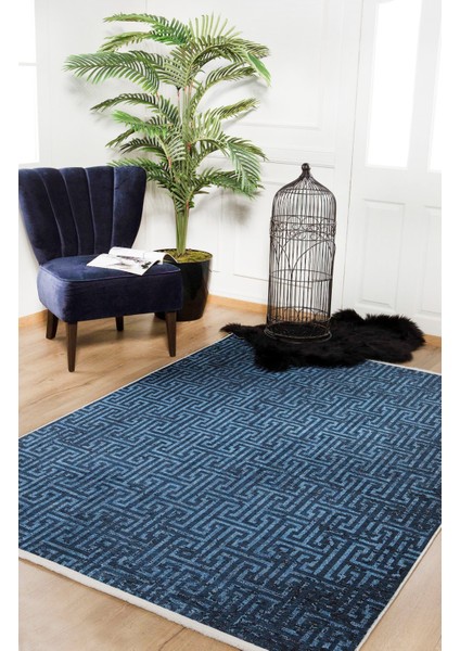 Iskitim Lacivert Modern Dijital Baskı Halı