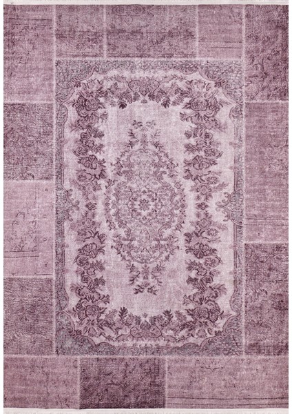 Klintsi Pembe Patchwork Dijital Baskı Halı