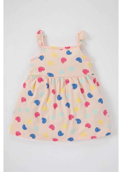 Kız Bebek Desenli Askılı Elbise A0209A523SM