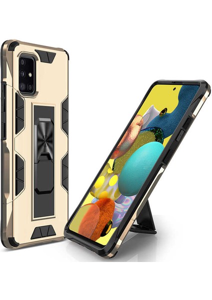 Samsung Galaxy A71 Darbe Koruyucu Standlı Kılıf Kapak