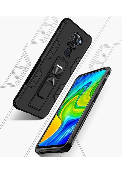 Xiaomi Redmi Note 9 Darbe Koruyucu Standlı Kılıf Kapak