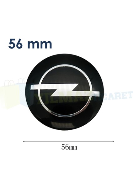 Opel Logo Jant Göbeği 56 mm Metal 3m Yapışkanlı 4 Adet
