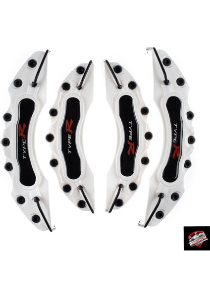 Honda Typer Yapıştırma Logolu Kaliper Kapağı 4'lü Set Beyaz