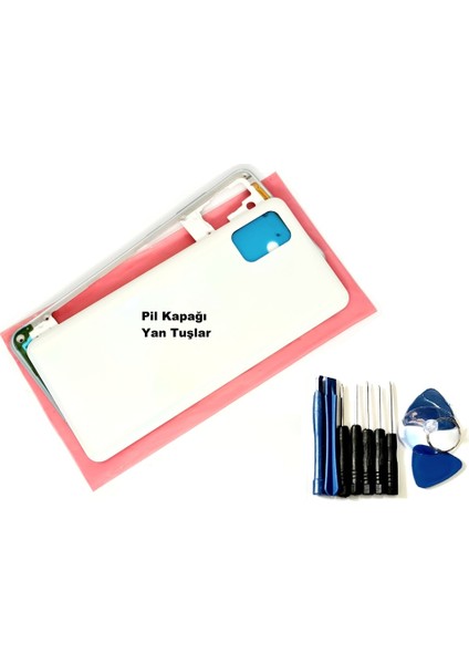 Samsung Galaxy A31 A315 Kasa Arka Pil Batarya Kapağı (Tamir Seti) Beyaz