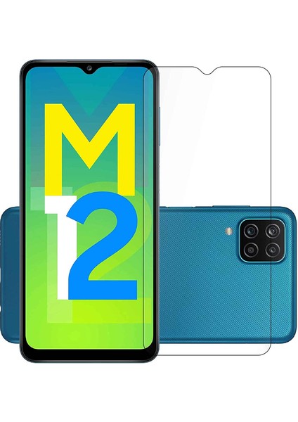 Samsung Galaxy M12 ile Uyumlu Ekran Koruyucu Şeffaf Temperli Kırılmaz Cam Ekran Koruyucu
