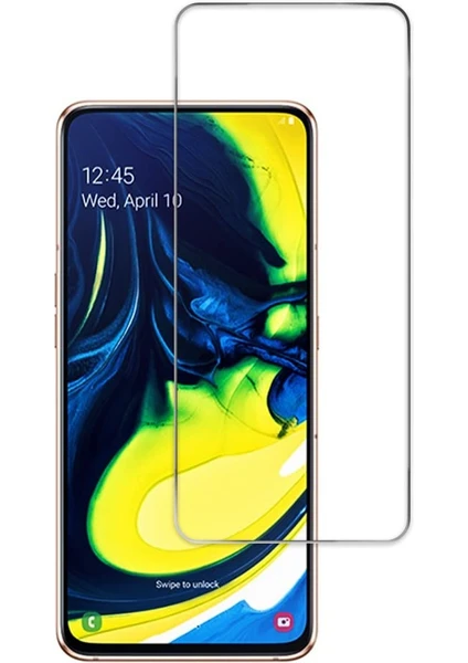 Samsung Galaxy A80 ile Uyumlu Ekran Koruyucu Şeffaf Temperli Kırılmaz Cam Ekran Koruyucu