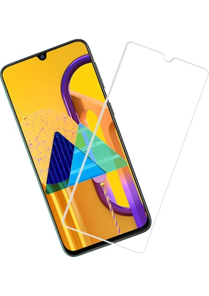 Samsung Galaxy M30S ile Uyumlu Ekran Koruyucu Şeffaf Temperli Kırılmaz Cam Ekran Koruyucu