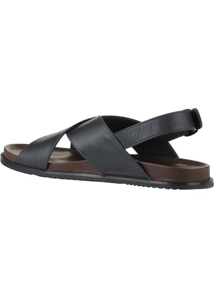 Gri Koyu Deri Erkek Sandalet 11S23261 indirimleri